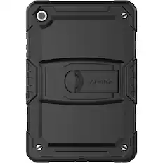 Front. SaharaCase - Samsung Galaxy Tab A11+ & Tab A9+ Shock Absorbing Heavy Duty Protective Case – Shoulder Strap, Kickstand, Raider Series - Black.