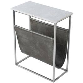 Starlight Canyon Home - Modern Magazine Table with Marble Top, Metal Accent Side Table for Living Room - Off-White