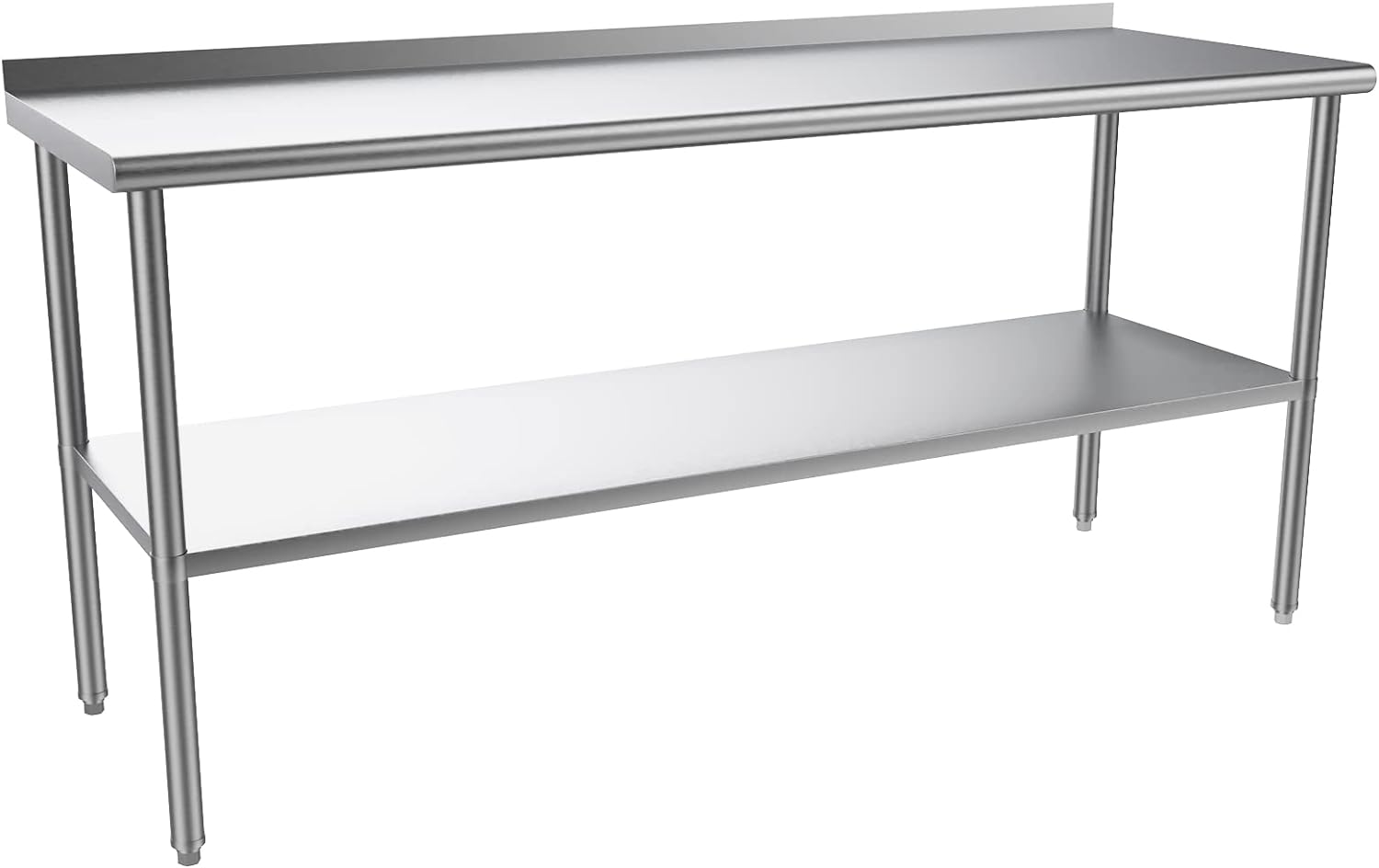 Front. Winado - 70.9" x 23.6" Stainless Steel Table Heavy Duty Workbench with Backsplash and Undershelf for Garage & Commercial Kitchen - Silver.