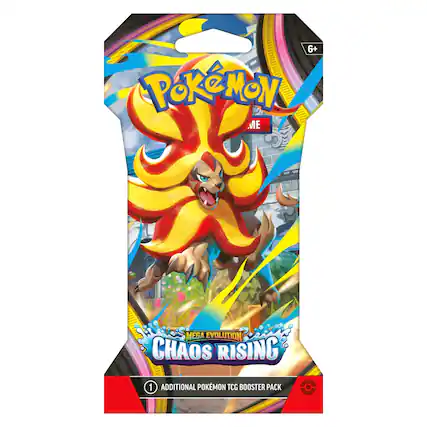 6+ Pokémon 1 ME Mega Evolution Chaos Rising 1 Additional Pokémon TCG Booster Pack