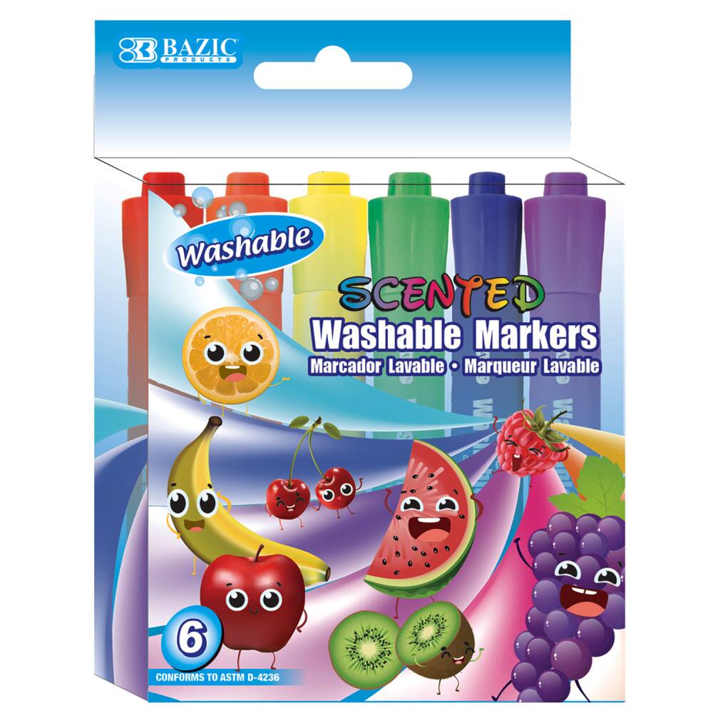 83 BAZIC PRODUCTS  
Washable Scented Washable Markers  
Marcador Lavable Marqueur Lavable  
6  
Conforms to ASTM D-4236