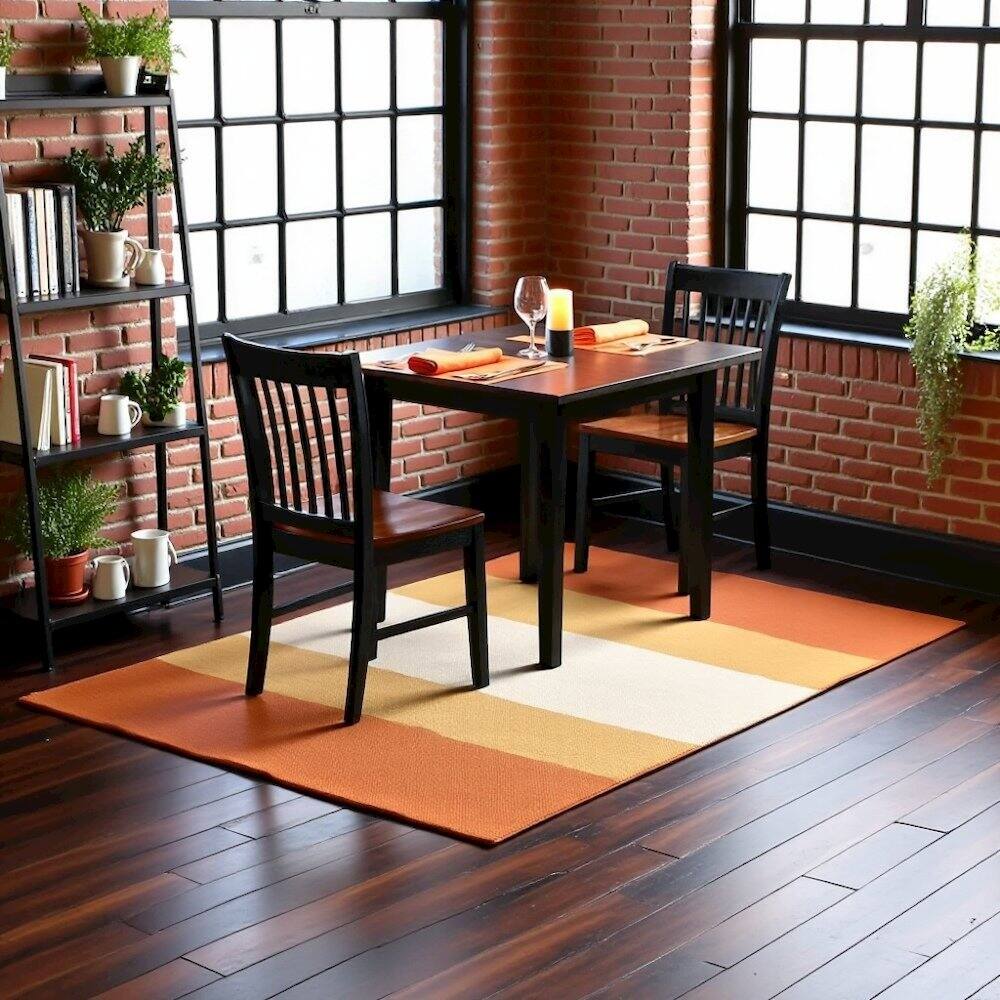 Alt View 7. FurniFact - Solid Wood 5 Piece Dining Table Set in Black & Cherry for 4 People - Black & Cherry.