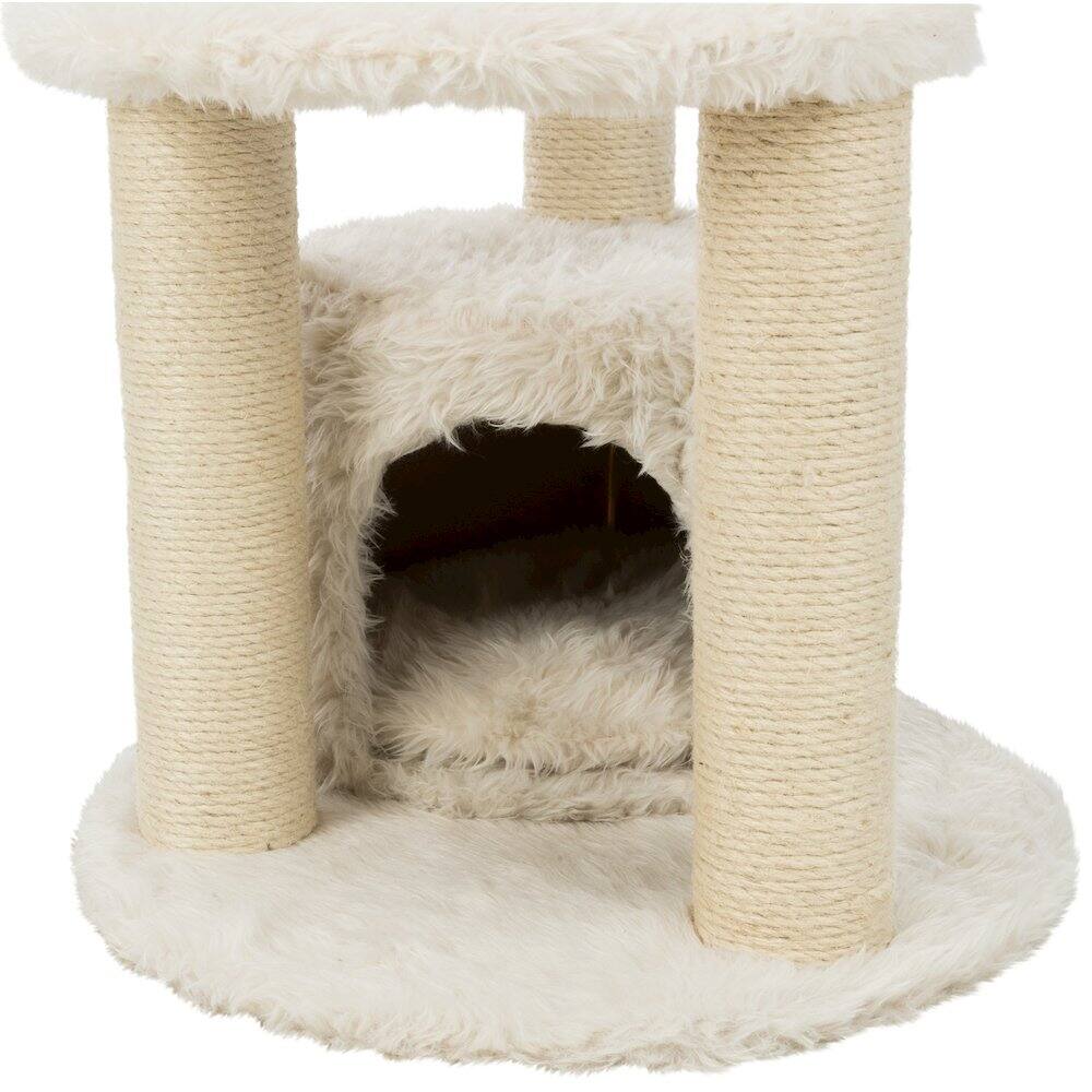 Alt View 1. TRIXIE - Baza Junior Jute & Plush 3-Level 39" Cat Tower, Scratching Posts and Condo - Cream.