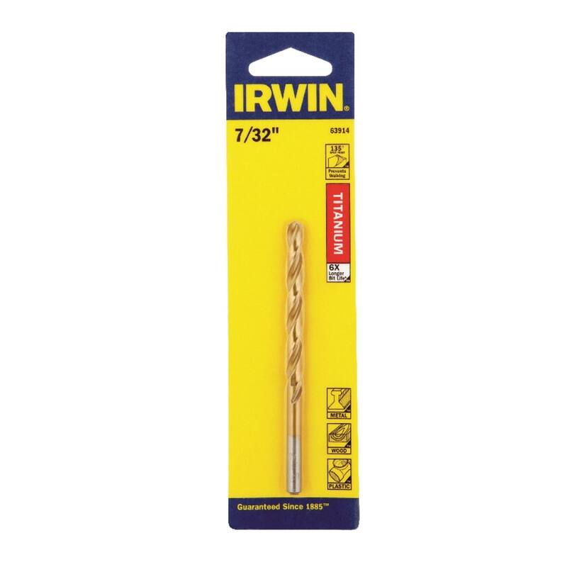 IRWIN  
63914  
7/32"  
135°  
Preventa  
TITANIUM  
6X  
Langer  
METAL  
WOOD  
PLASTIC  
Guaranteed Since 1885