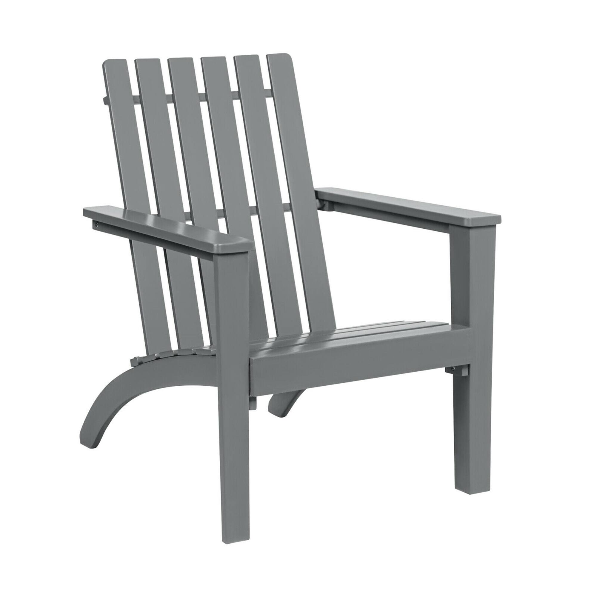 Alt View 5. Gymax - Gymax Set of 2 Outdoor Wooden Adirondack Chair Patio Lounge Chair w/ Armrest Grey - Grey.