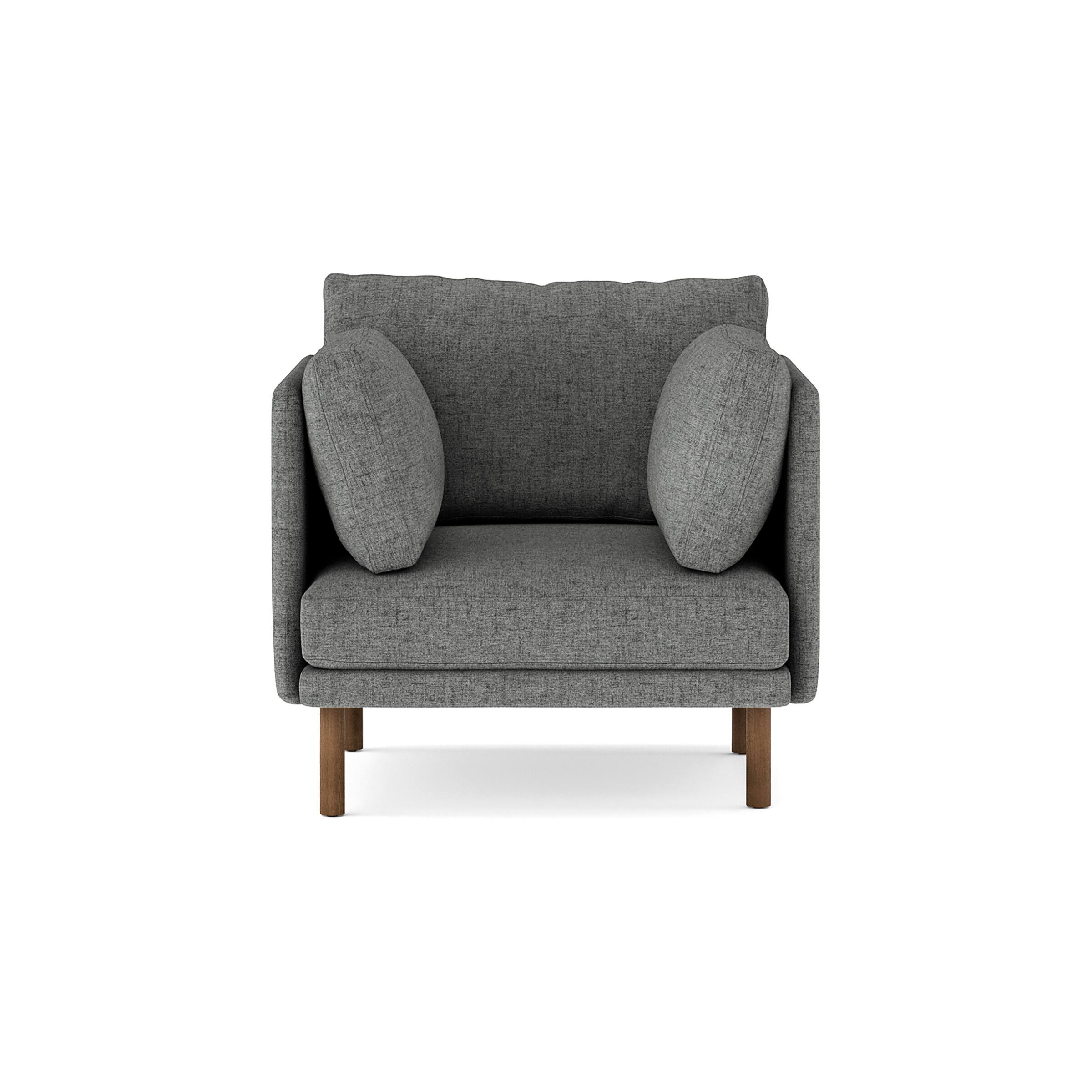 Front. Burrow - Modern Field Armchair - Carbon.