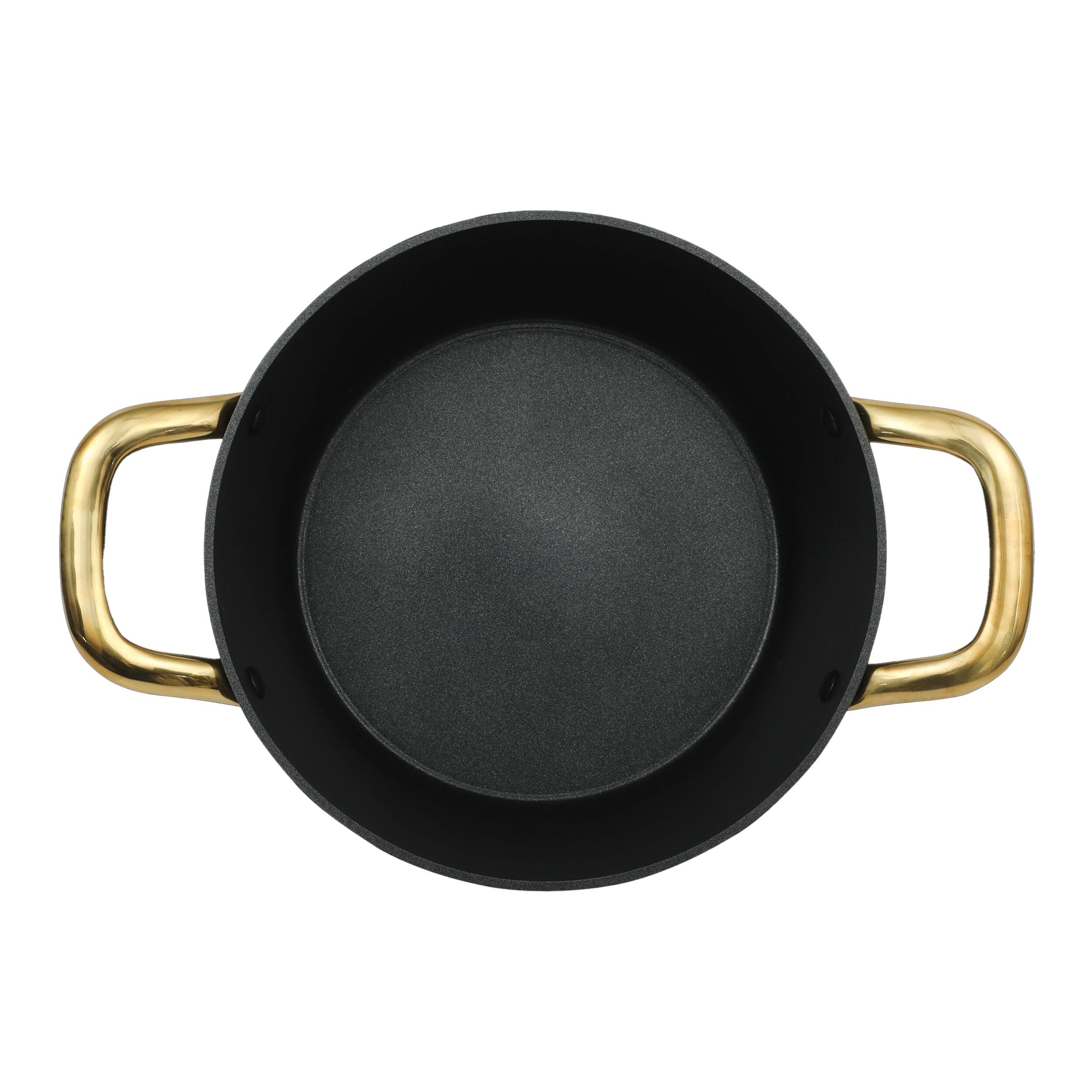 Alt View 2. Oster - Oster Abbottsford 4.4 Quart Nonstick Aluminum Dutch Oven with Glass Lid in Black - Black.