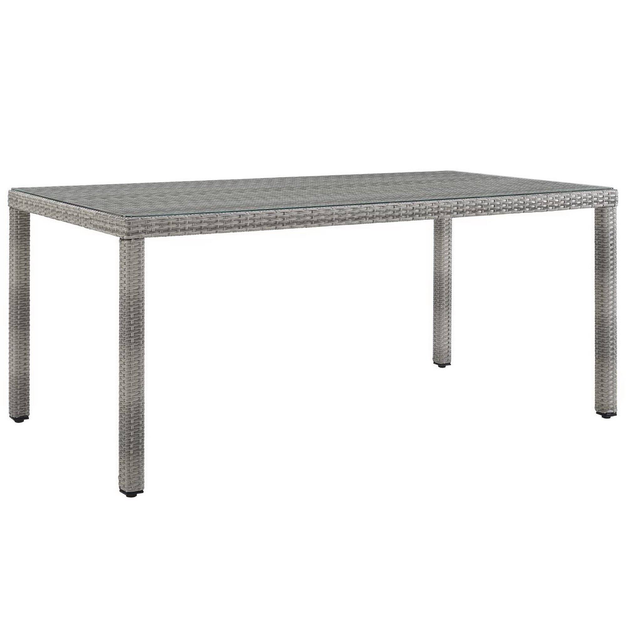 Alt View 2. Modway - Aura 7-Piece Outdoor Wicker Rattan Patio Dining Set - Gray Navy.