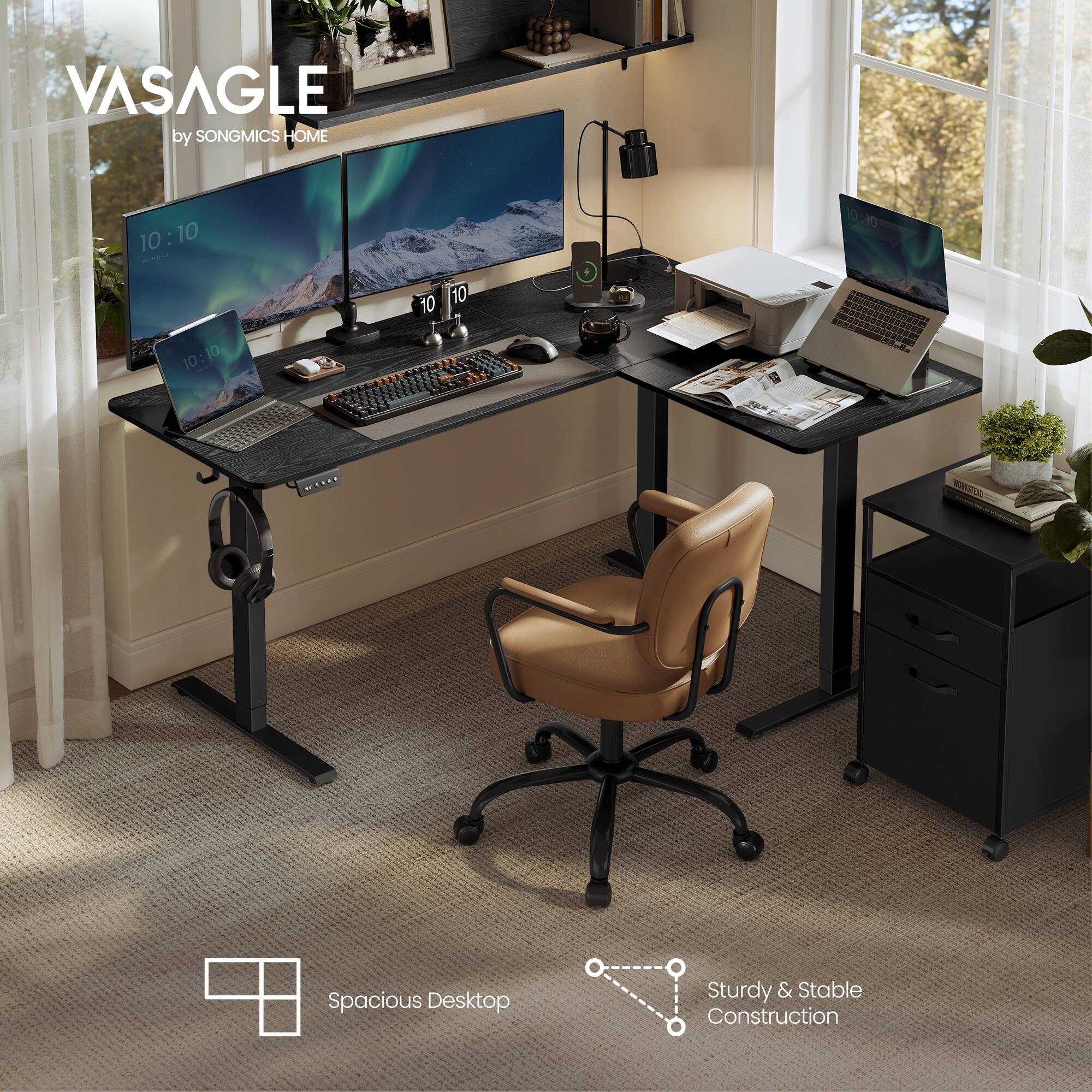 VASAGLE by SONGMICS HOME

10:10

Spacious Desktop

Sturdy & Stable Construction