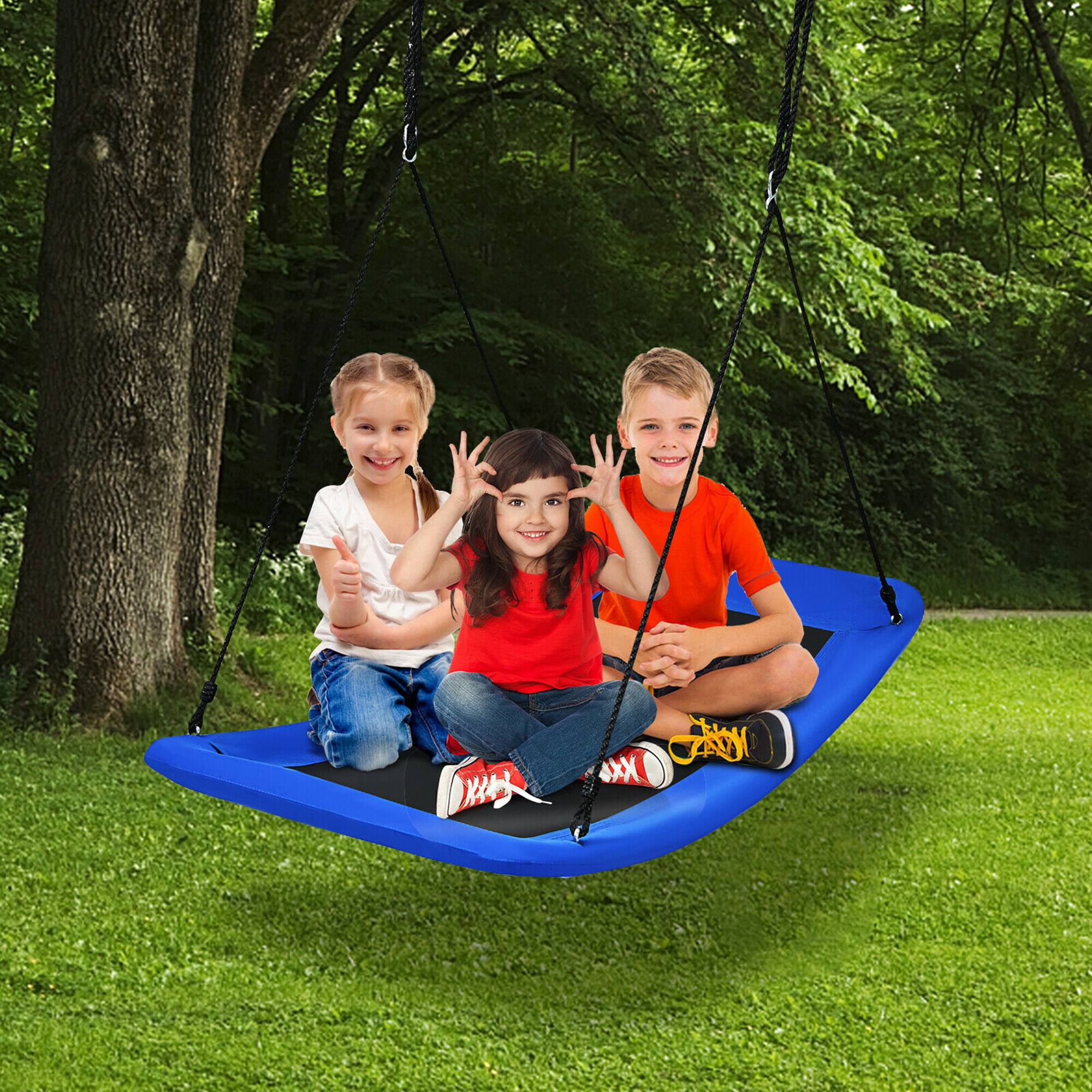Alt View 1. Costway - Costway 700lb Giant 60" Platform Tree Swing for Kids and Adults - Blue.