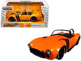 1965 Shelby Cobra 427 S/C Stripes "Bigtime Muscle" 1/24 Diecast Model Car by Jada - Orange With Black