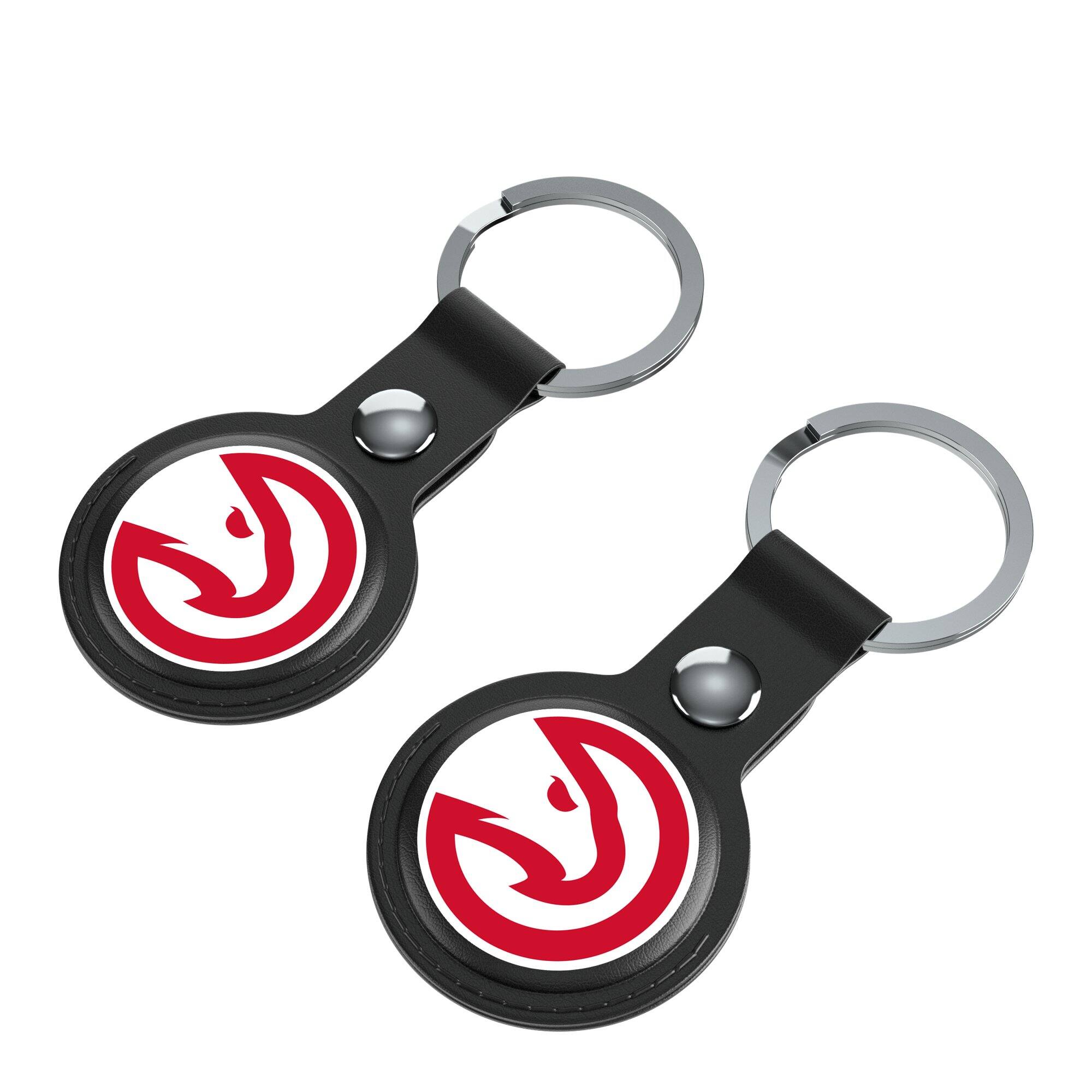 Alt View 1. Keyscaper - Black Atlanta Hawks Two-Pack AirTag Holders - Black.