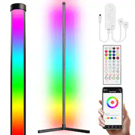 eco4life - Smart WiFi Symphony Floor Lamp - 61" Tall - Multi-color