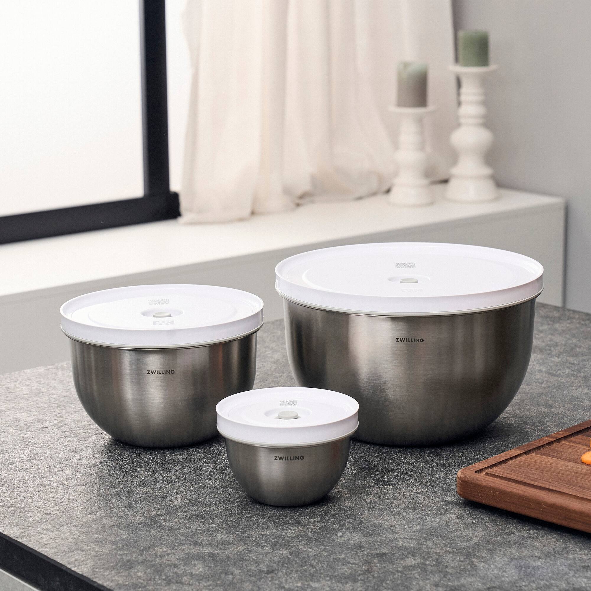 ZWILLING Fresh & Save BOWLS 3 pc Vacuum Bowl Set Stainless Steel