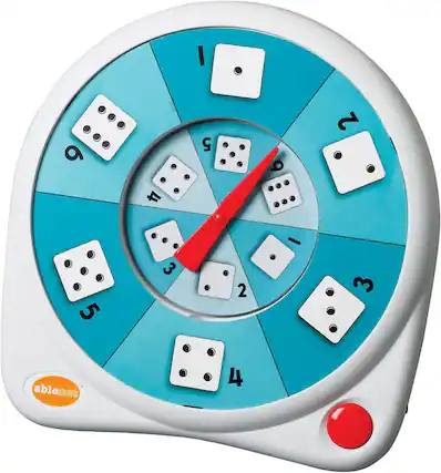 Front. AbleNet - All-Turn-It Spinner - white/blue.