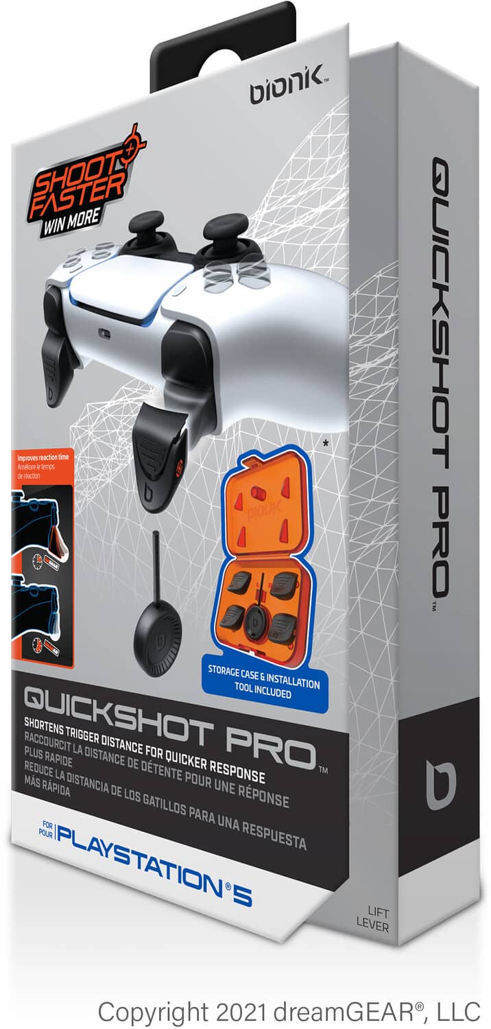 Bionik - BNK-9059 PS5 QuickShot Pro - Custom Trigger Stops - Fast Shooter Triggers - GAMES ACCESSORIES - Mulitcolor