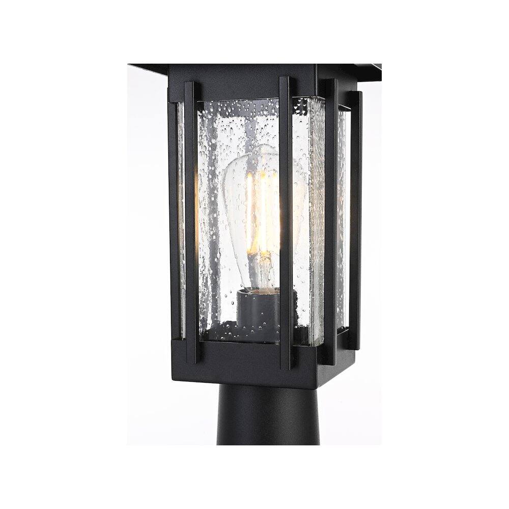 Alt View 3. Elegant Lighting - Melvale 7 inch Outdoor Pendant in Black - Black.