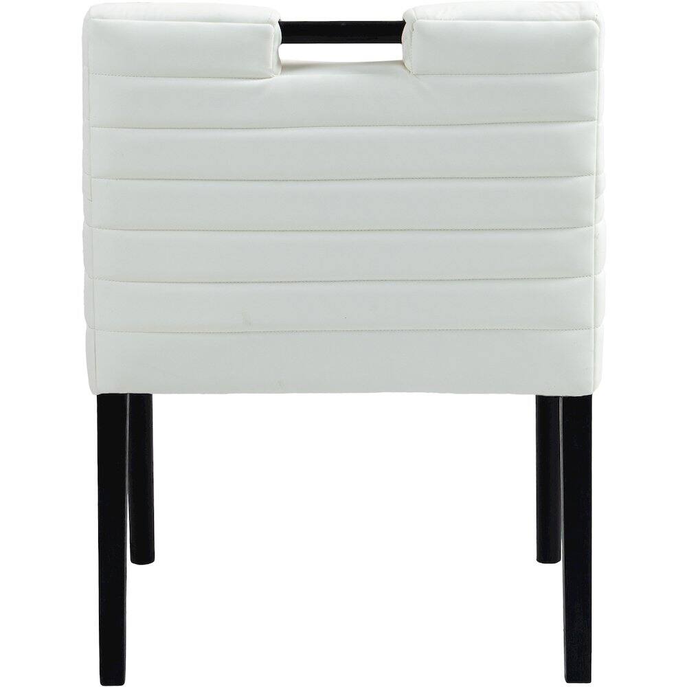 Alt View 4. Meridian Furniture - Aimee Cream Vegan Leather Dining Arm Chair - Beige.