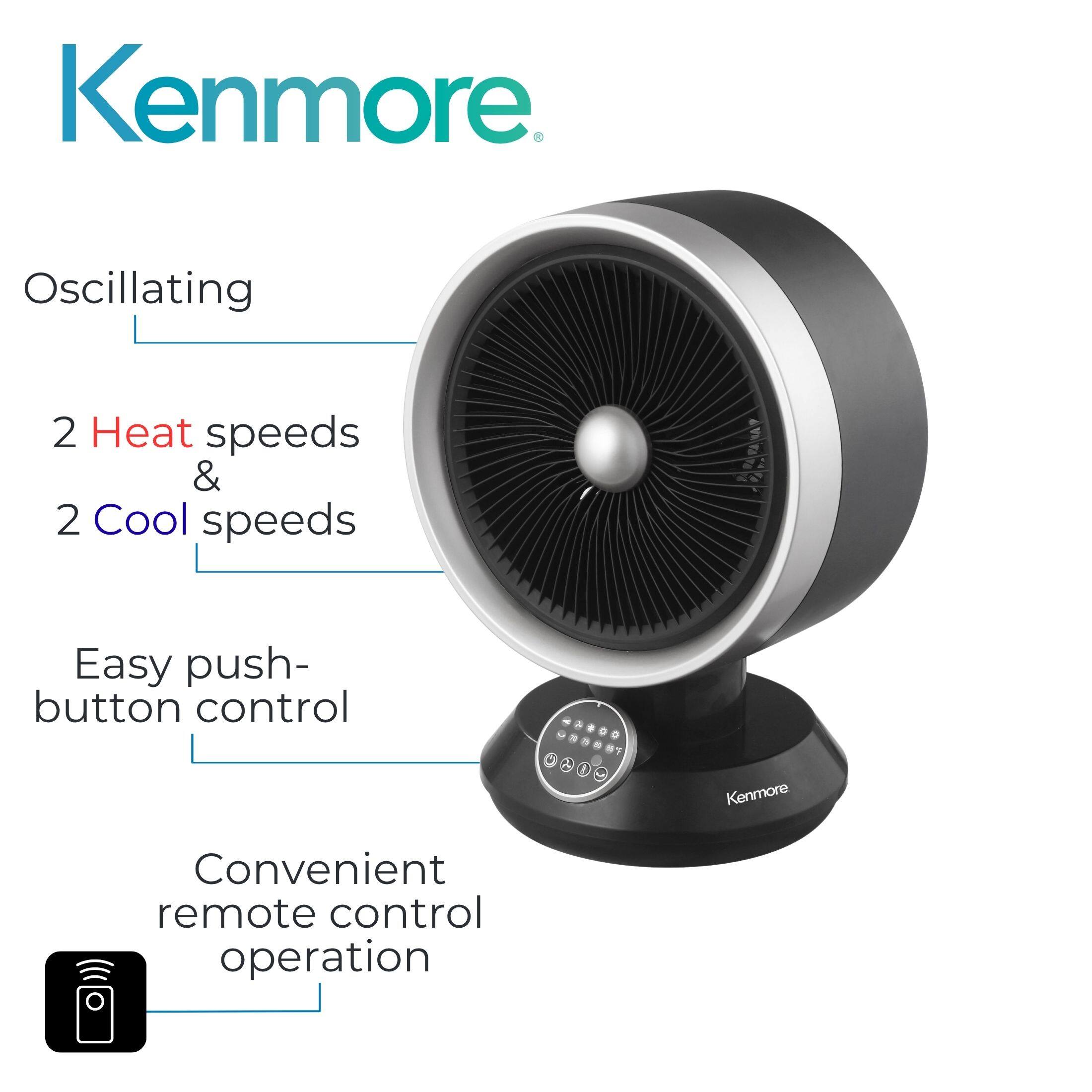 Kenmore  
Oscillating  
2 Heat speeds & 2 Cool speeds  
Easy push-button control  
Convenient remote control operation