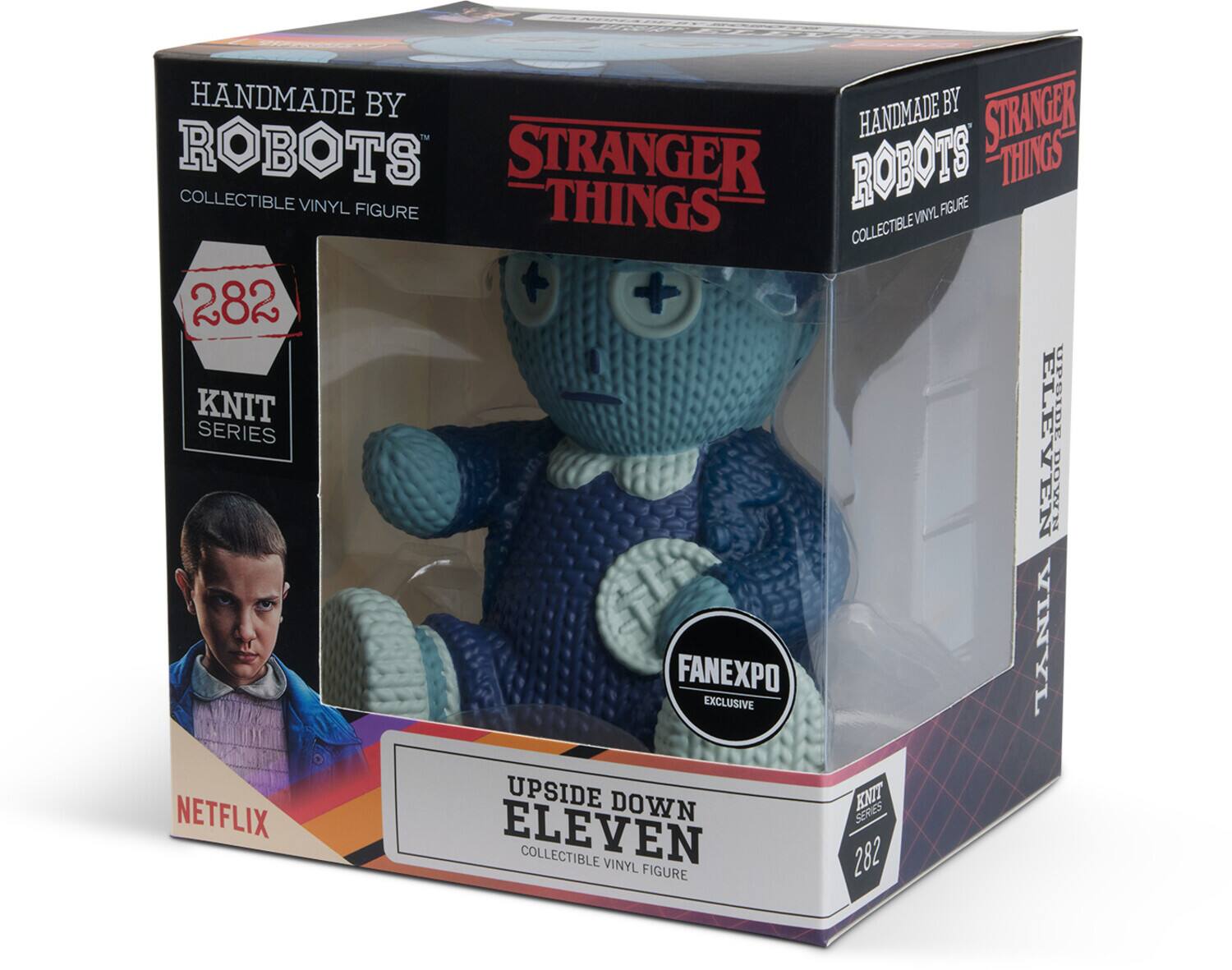 HANDMADE BY STRANGER ROBOTS COLLECTIBLE VINYL FIGURE KNIT SERIES 282 UPSIDE DOWN ELEVEN FANEXPO EXCLUSIVE VINYL FIGURE