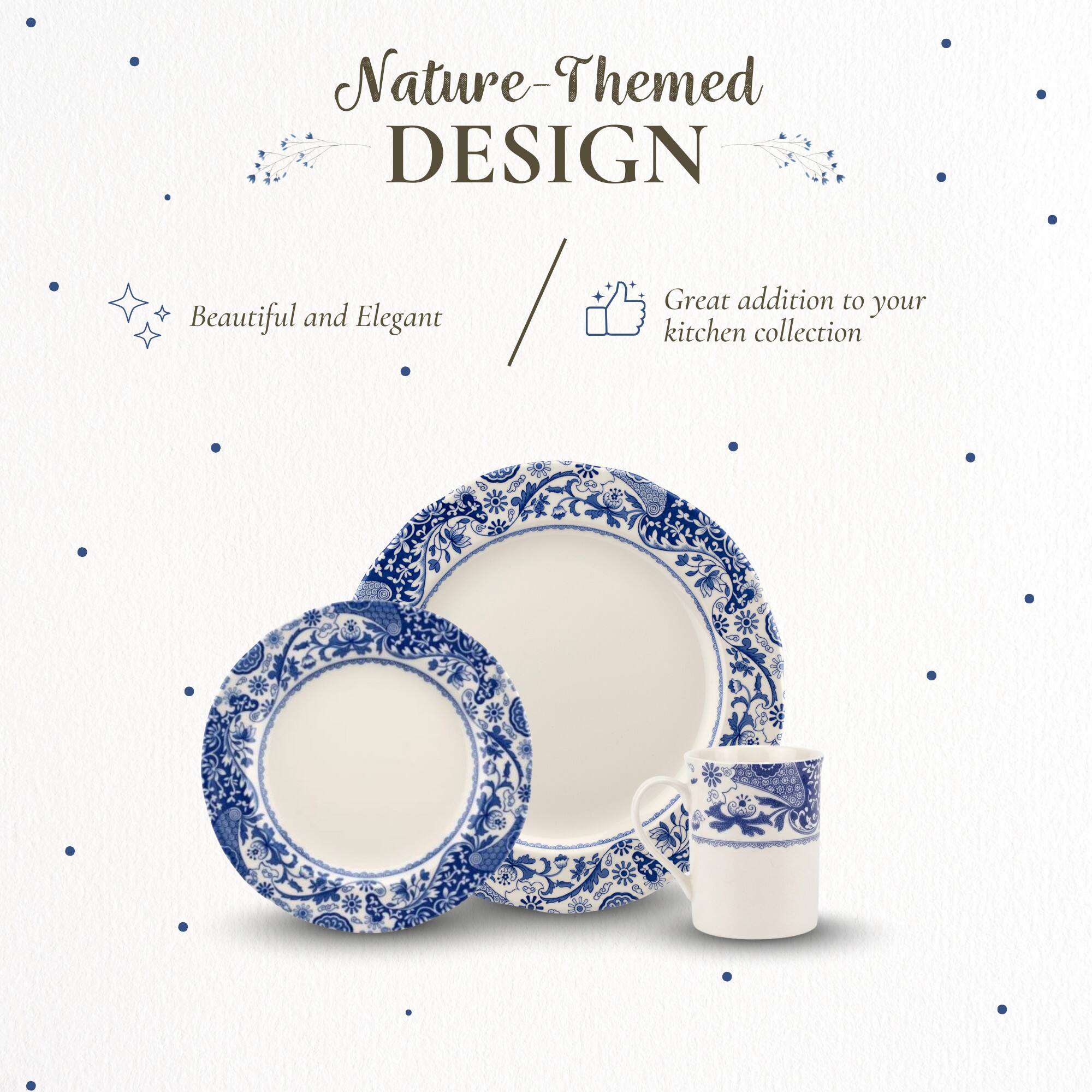 Nature-Themed DESIGN  
Beautiful and Elegant  
Great addition to your kitchen collection