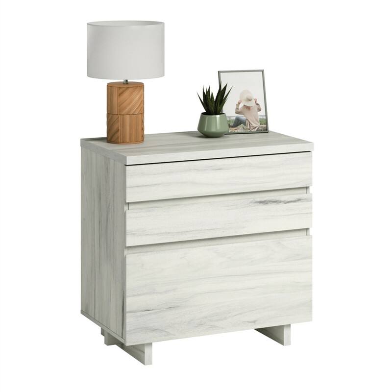 Back. HTUTWOO - Lateral File Cabinet with Large Drawers - 2-Drawer Filing Cabinet for Letter/Legal Files, Printer Stand, Office Storage - Off White.
