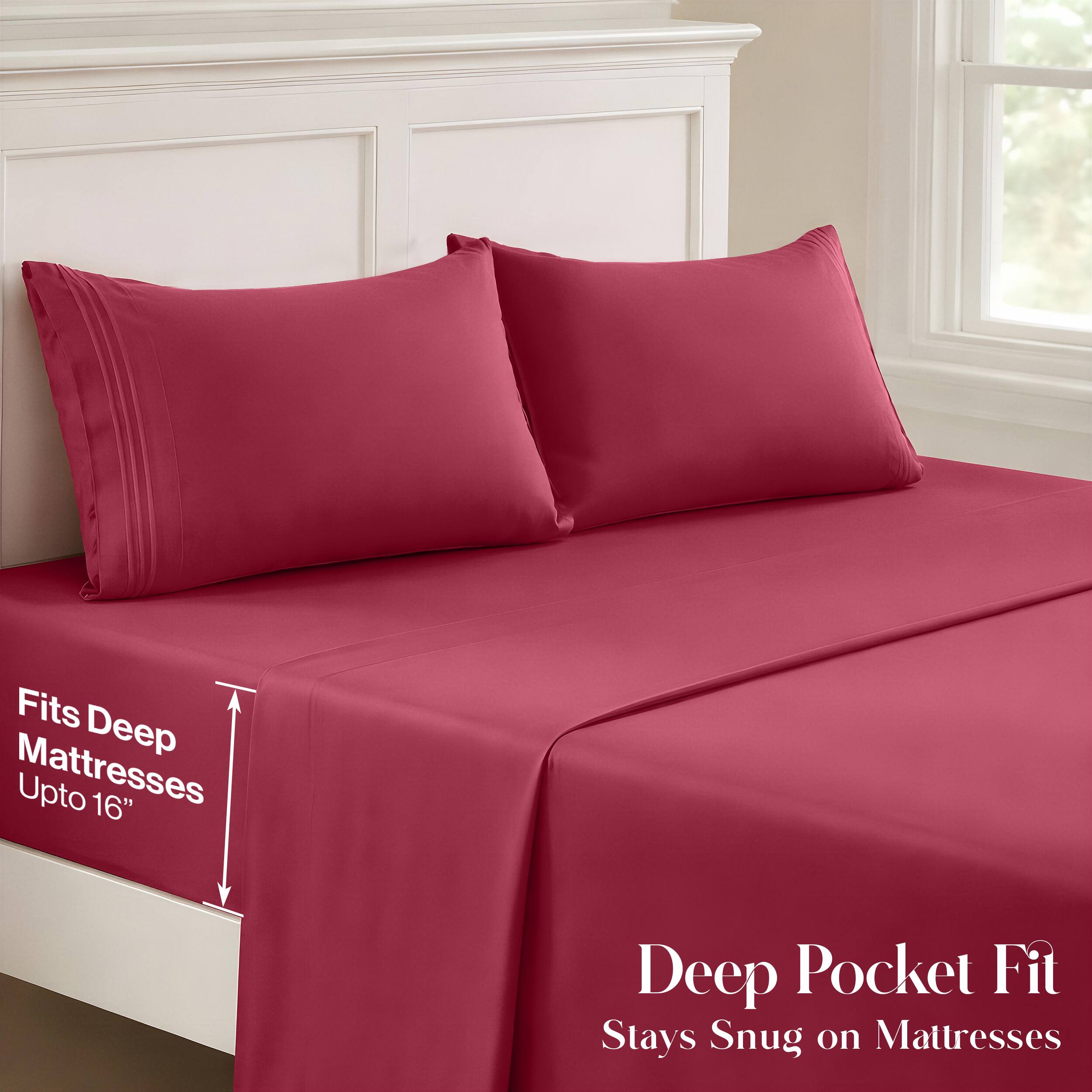 Fits Deep Mattresses Upto 16" Deep Pocket Fit Stays Snug on Mattresses