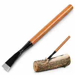 Timber Tuff - TMW-08 24 Inch Steel Bark Spud with Wooden Handle for Debarking Logs - Natural