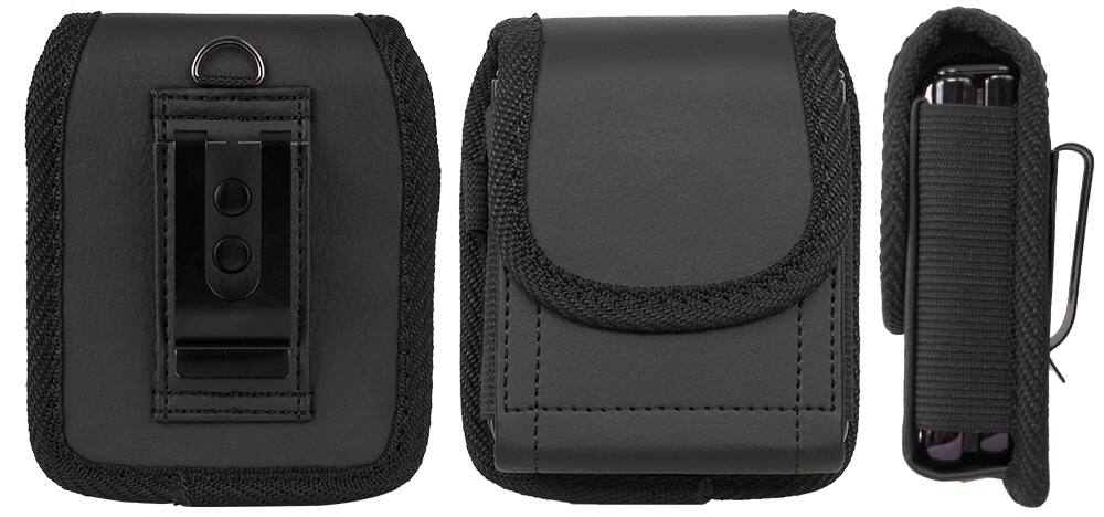 Alt View 8. Nakedcellphone - Case-Compatible Pouch for Galaxy Z Flip 7 and Motorola RAZR Series - Metal Clip, Belt Harness, Magnetic - Black.
