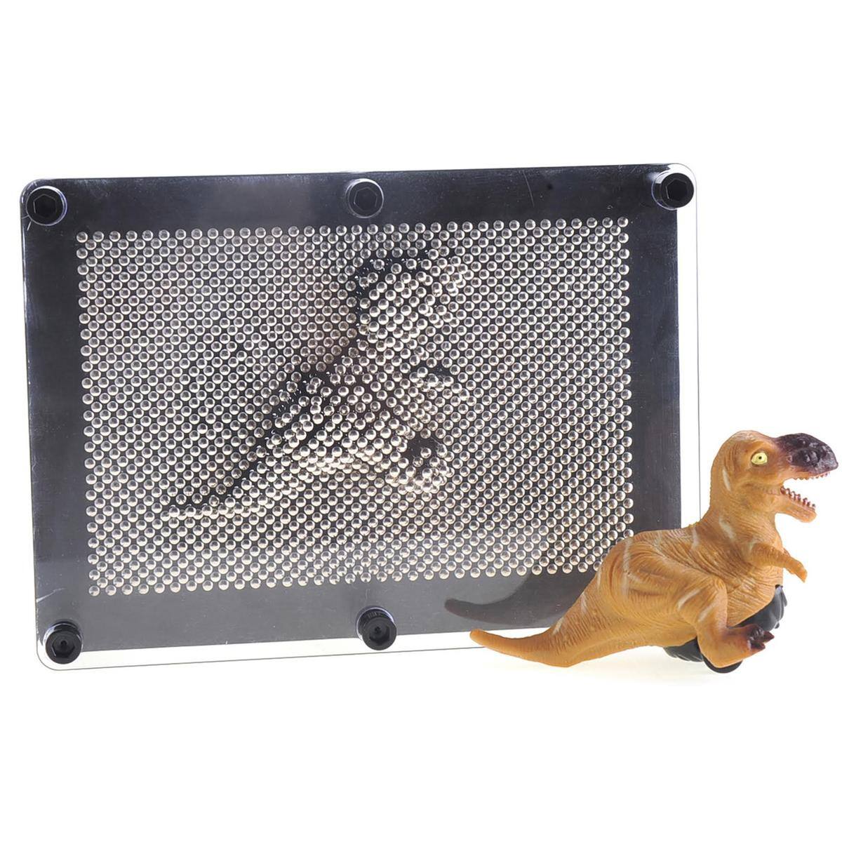 Alt View 2. JuzToys - 3D Pin Art Board Game Toy, Classic Pin Impression Desk Toys Sculpture for Children Adults, Metal - Silver.