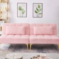Roomtec 71 inch Convertible sofa bed futon with gold metal legs teddy ...