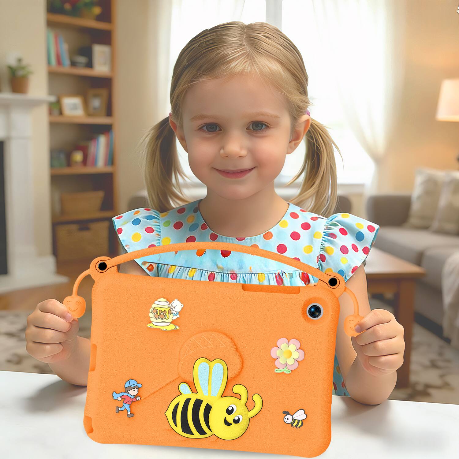 Alt View 5. Dteck - for Samsung Galaxy Tab A11+ 2025 (X230) & Galaxy Tab A9+ 2023 (X210) 11" Kids EVA Tablet Case,Shockproof Cover + Handle - Orange.