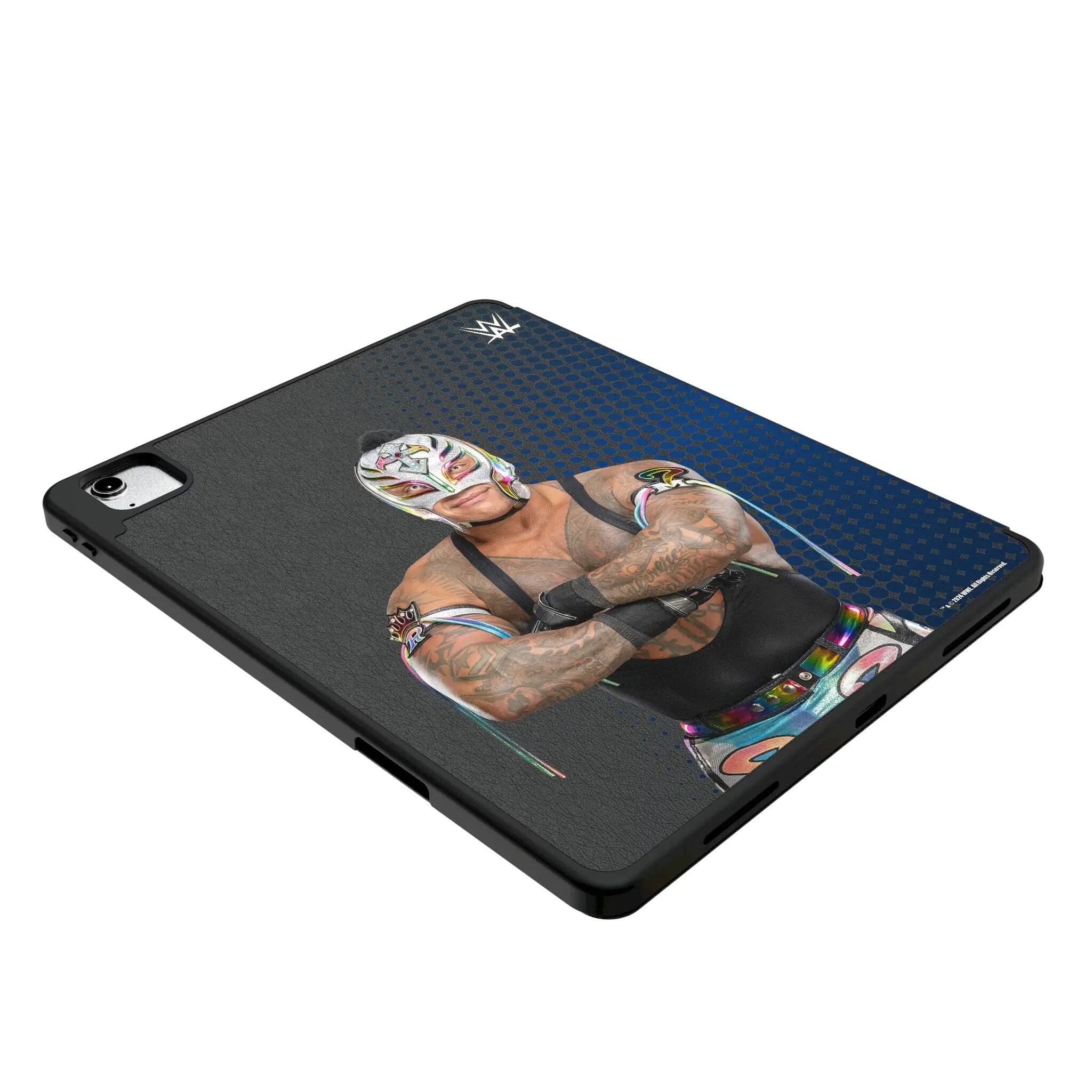 Left. Keyscaper - WWE Superstar Tablet Case for Apple iPad - Apple iPad (9/8/7th Gen)/Pro 10.5/Air (3rd Gen) - Rey Mysterio.