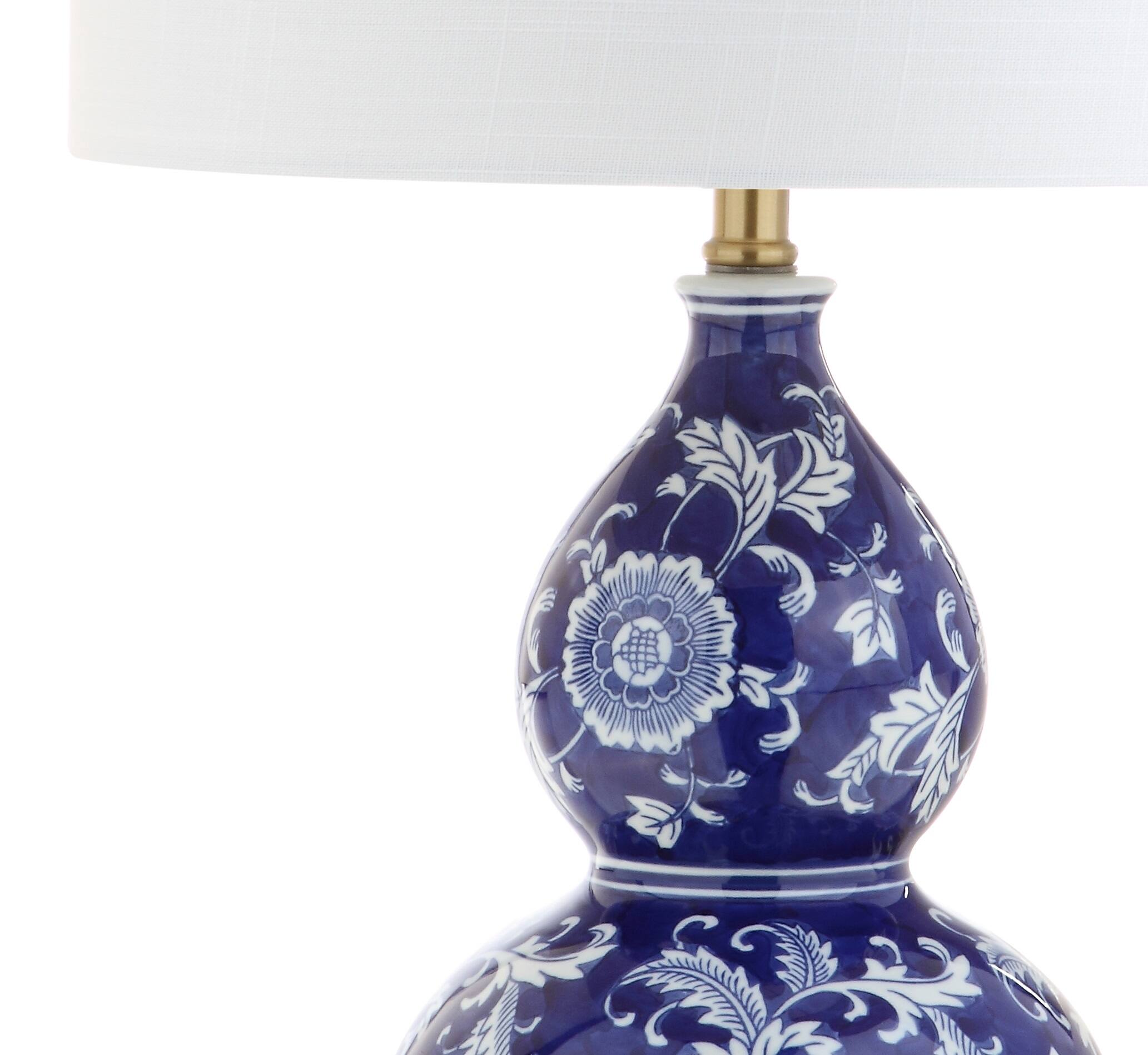 Alt View 6. Jonathan Y - Lee 27" Ceramic Chinoiserie LED Table Lamp, Blue/White - Blue/White.