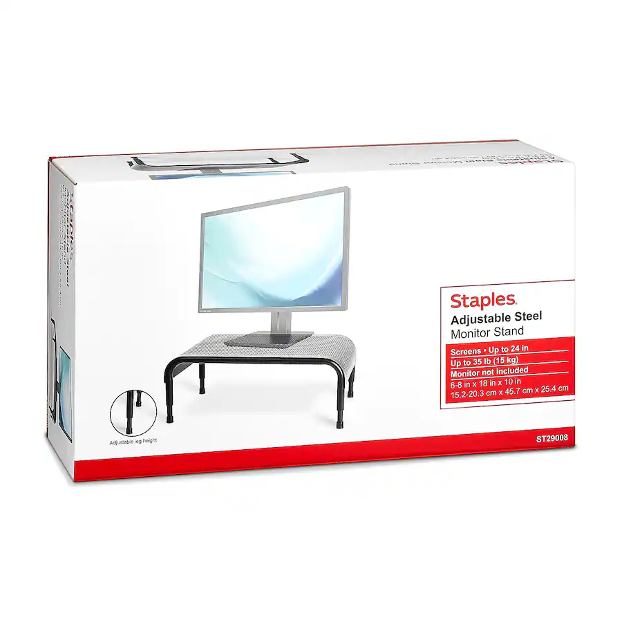 Staples TECH Adjustable Monitor Stand, Up to 24