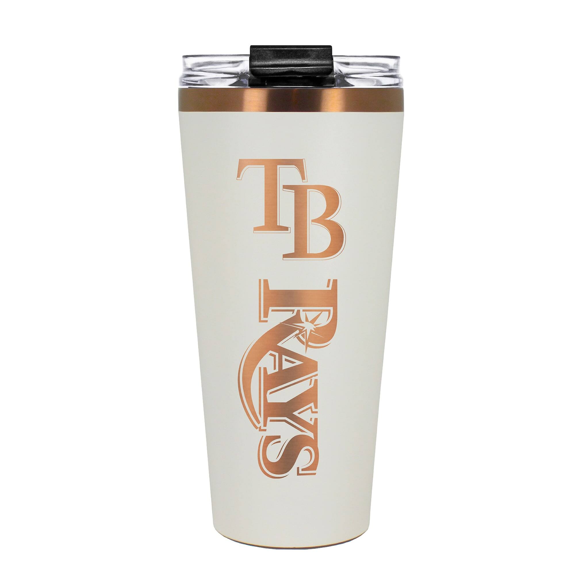 Front. Great American Products - Tampa Bay Rays 30oz. Big Slim Tumbler - Cream.