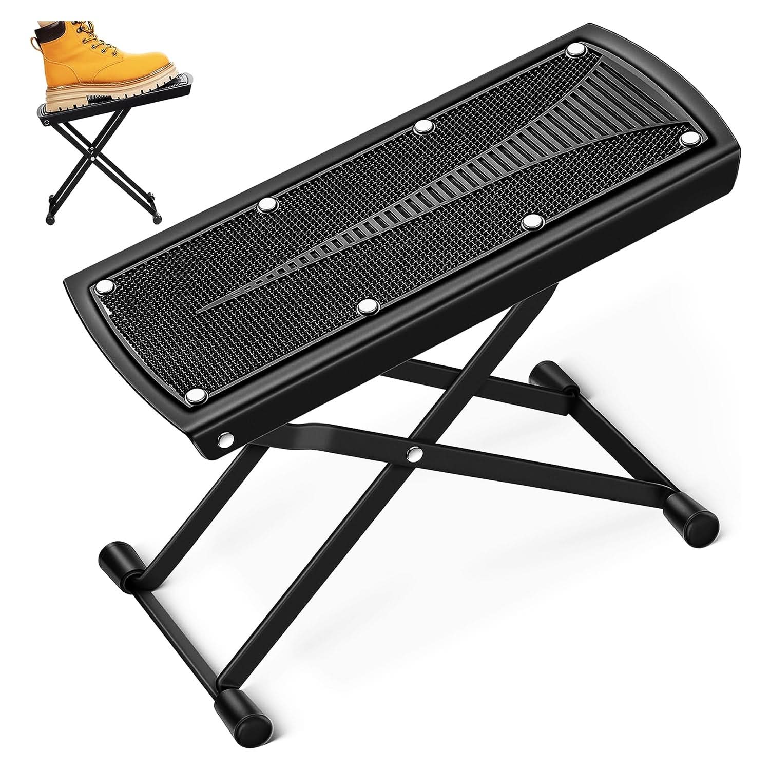 Front. 5 CORE - 5Core Guitar Foot Stool Height Adjustable Folding Leg Rest Classical Footrest.