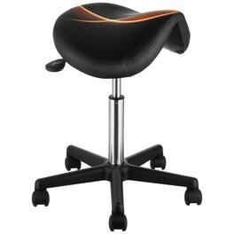 VEVOR - Saddle Stool with Wheels, 400 LBS Weight Capacity, Height Adjustable Thickened PU Leather Swivel Saddle Stool Chair - Black