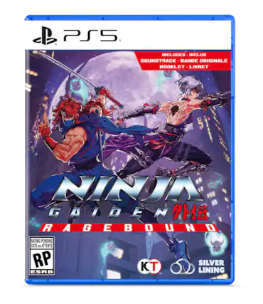 PS5. Includes soundtrack, bande originale, booklet, livret. Ninja Gaiden: Ragebound. Rating pending. Cote et attente. RP. ESRB. KT. Silver Lining. - RP (Rating Pending)
