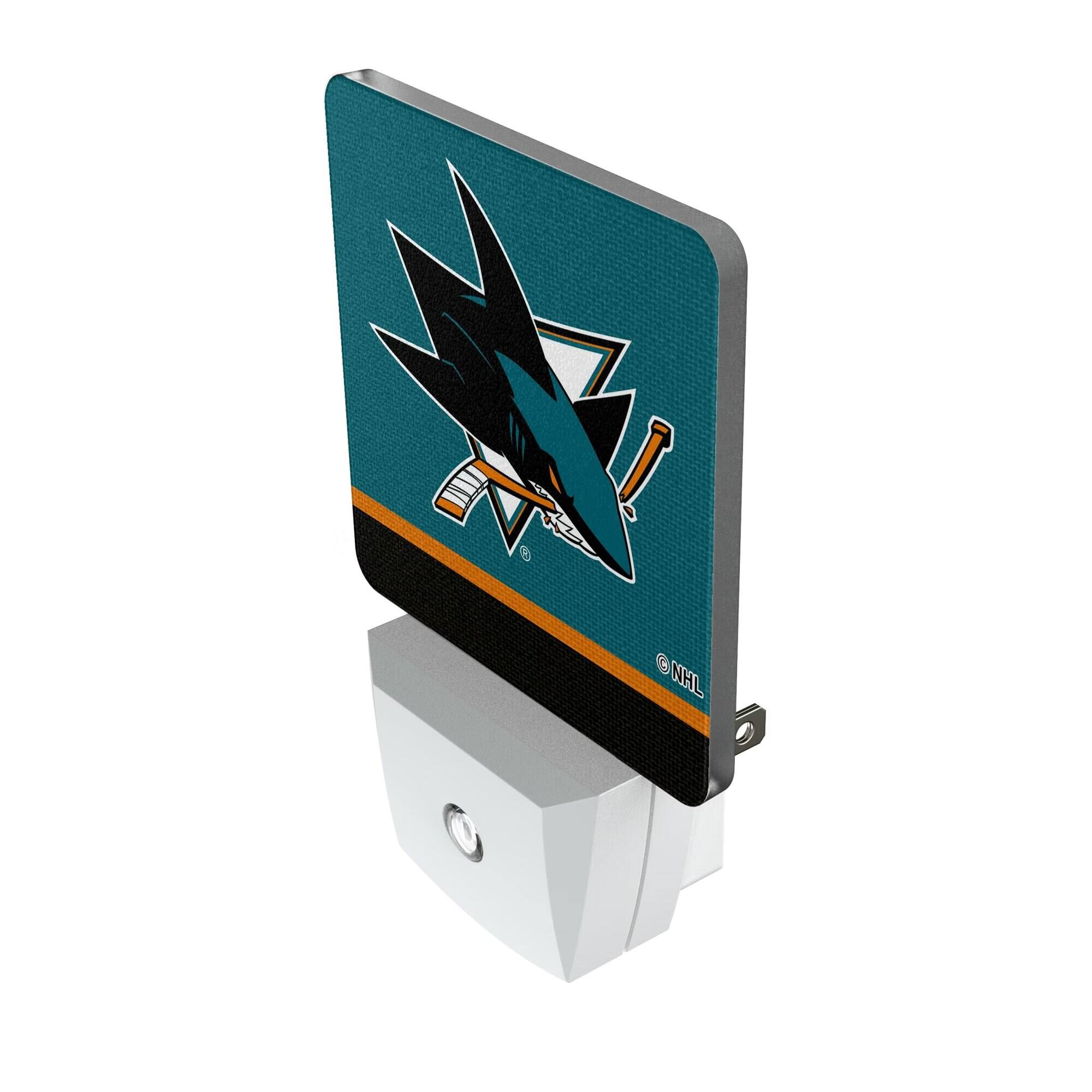 Alt View 1. Keyscaper - San Jose Sharks Stripe Design Nightlight 2-Pack - Multicolor.