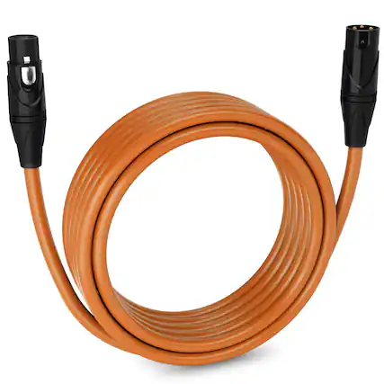 Front. Lyxpro - 20 ft Balanced XLR Cable, Male to Female, 3 Pin Microphone Cable - Orange.