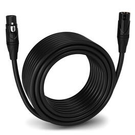 Lyxpro - Quad Series 75 ft XLR Cable, Male to Female 4-Conductor Balanced Microphone Cable - Black