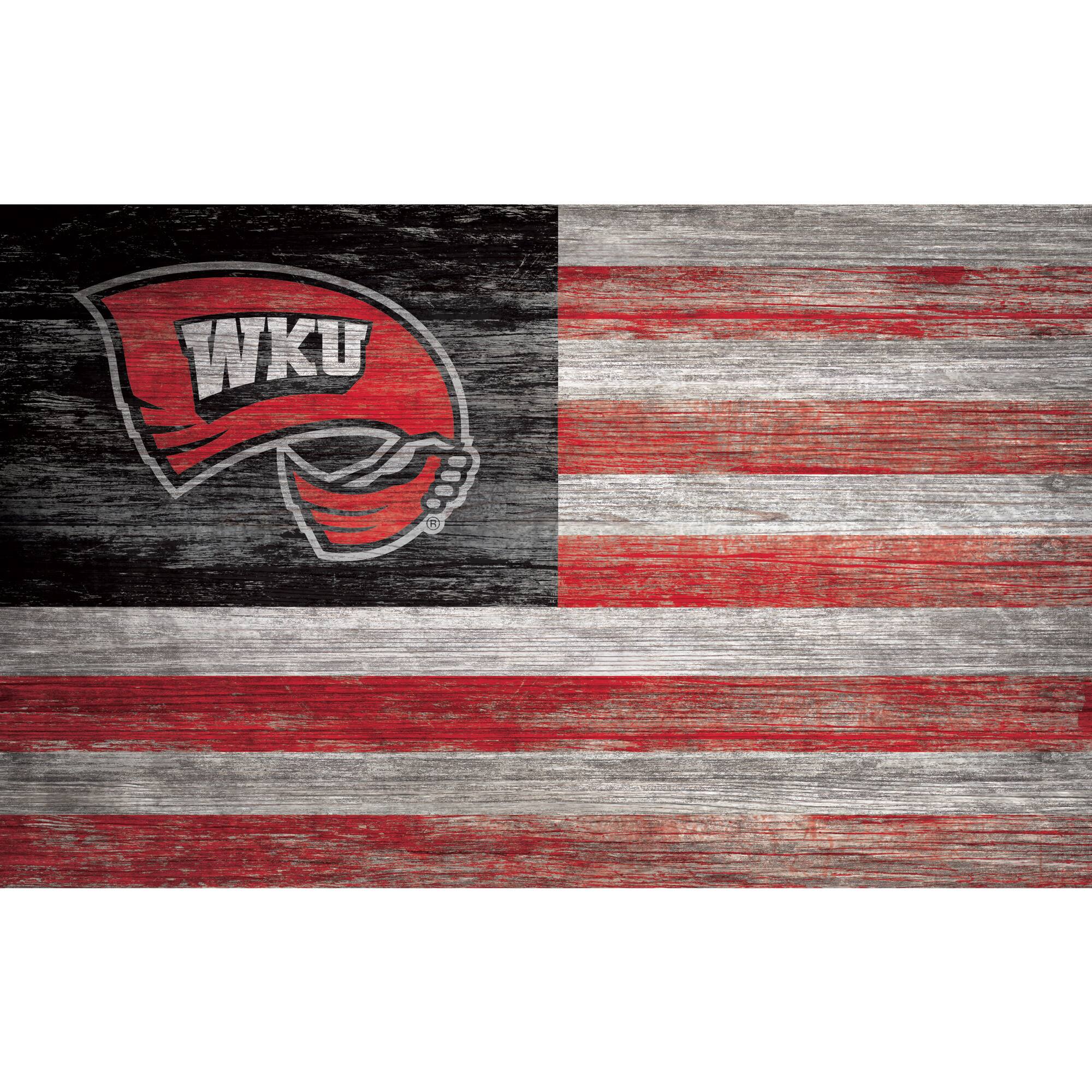 Western Kentucky Hilltoppers 11'' x 19'' Distressed Flag Sign