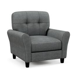 Ecooso - Modern Upholstered Accent Chair with Rubber Wood Legs and Comfortable Cushioned Seat - Gray