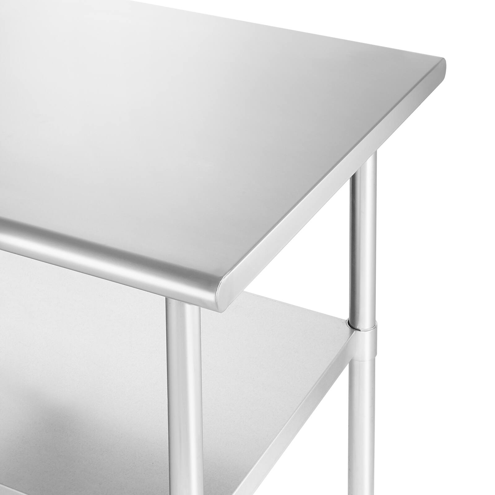 Alt View 2. GRIDMANN - 36 x 24-in NSF Stainless Steel Prep Table with Casters - Silver.