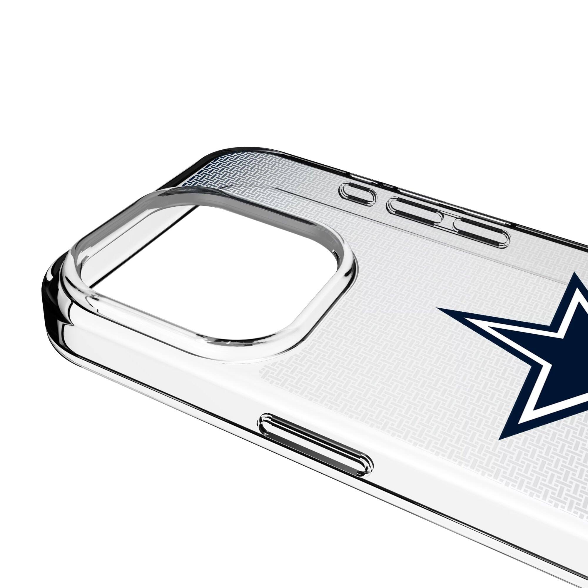 Alt View 2. Keyscaper - Dallas Cowboys Linen Logo iPhone Clear Case - 16 Pro Max - Multicolor.