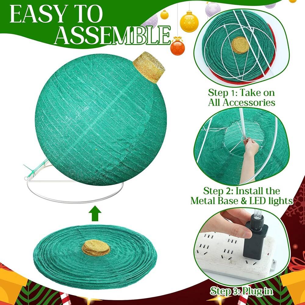 EASY TO ASSEMBLE

Step 1: Take on All Accessories

Step 2: Install the Metal Base & LED lights

Step 3: Plug in