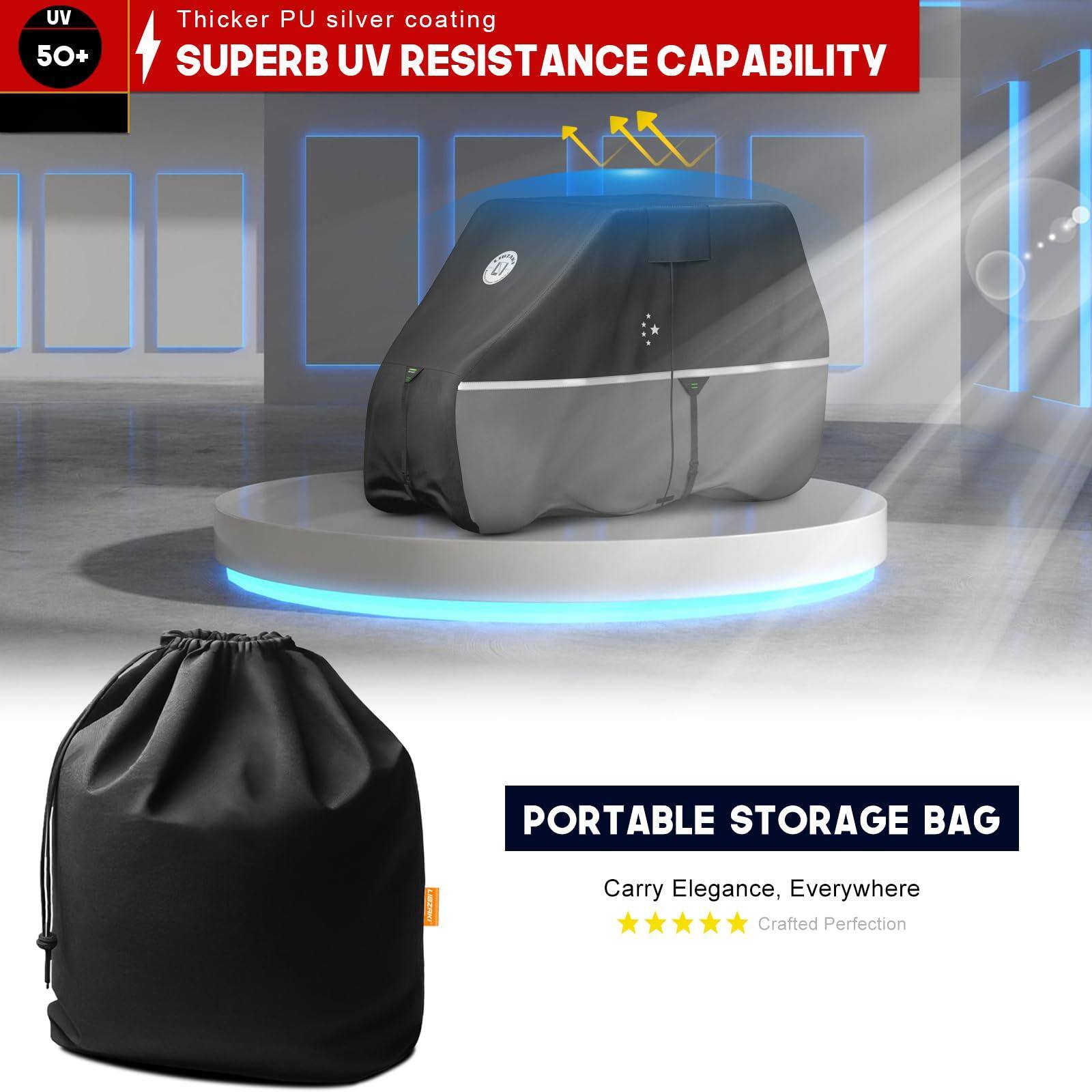 UV 50+  
Thicker PU silver coating  
SUPERB UV RESISTANCE CAPABILITY  

PORTABLE STORAGE BAG  
Carry Elegance, Everywhere  
Crafted Perfection