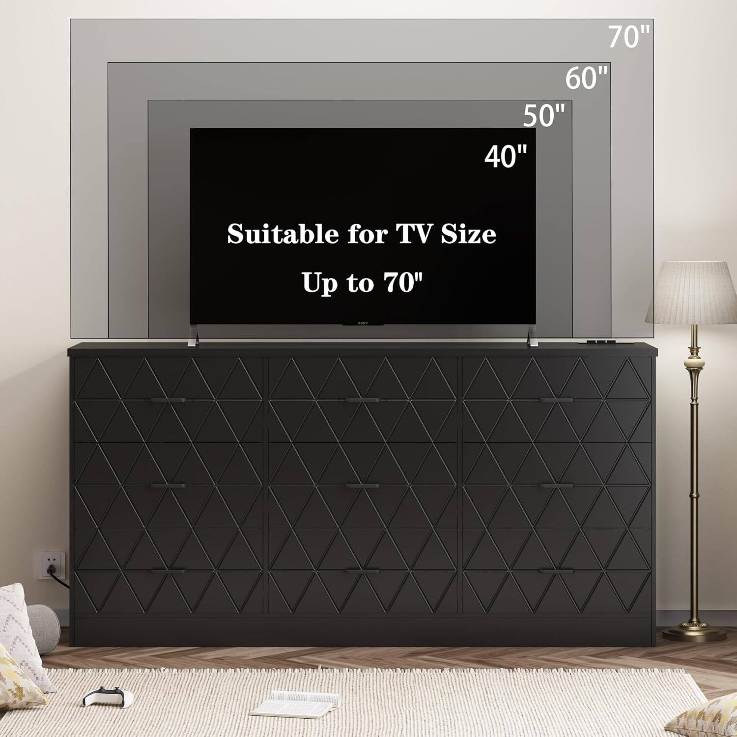 Suitable for TV Size  
Up to 70"  

70"  
60"  
50"  
40"