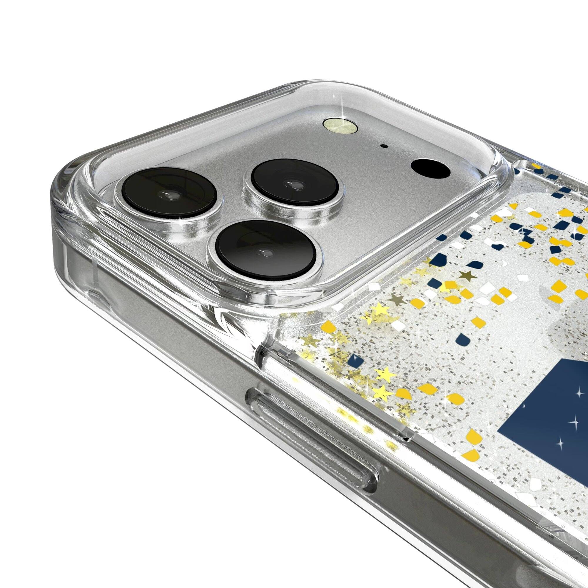 Alt View 2. Keyscaper - Michigan Wolverines iPhone Glitter Confetti Design Case - 14 Pro - Multicolor.